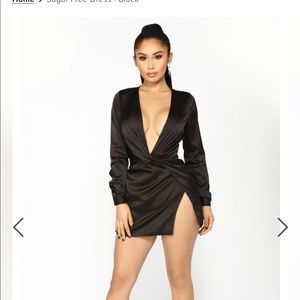 Fashion Nova Sugar Free Dress - Black